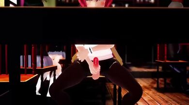Female Bodied T-Girl Dominates Coffee Shop with her Massive Cock
