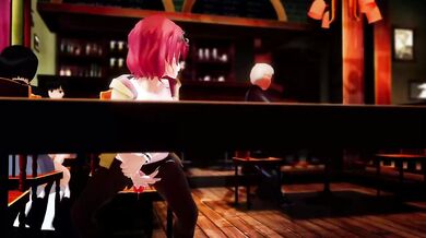 Female Bodied T-Girl Dominates Coffee Shop with her Massive Cock