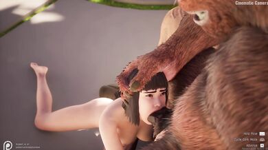 Asian Petite Gets Drenched In Minotaur's Cum