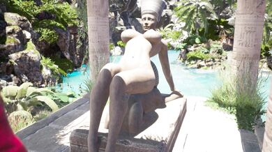 Rise of the Sun Goddess: A Futanari Statue's Sexy Quest
