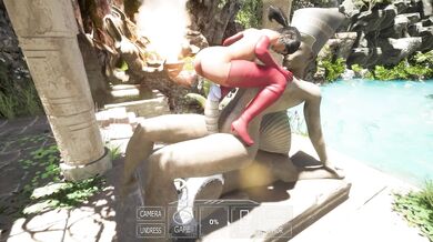 Rise of the Sun Goddess: A Futanari Statue's Sexy Quest