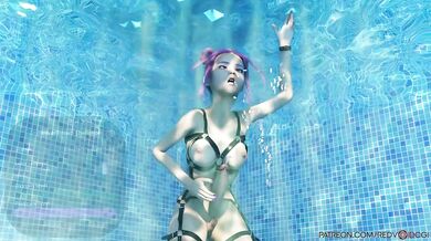 Futa's Underwater Masturbation Challenge: Orgasm or Drown by Redvoidcgi