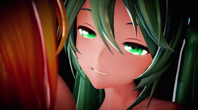 French Kissing Lesbian Vocaloids: Yuri Threesome