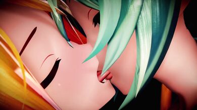 French Kissing Lesbian Vocaloids: Yuri Threesome