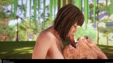 Tribal Native Gets Fucked and Creamed by Beastly Minotaur in the Wild