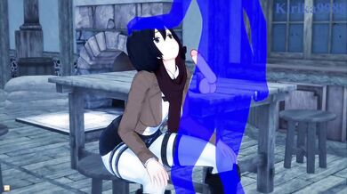 'The Bloody Tavern: Mikasa Ackerman gets fucked by a mysterious stranger during the chaos of the Attack on Titan invasion'