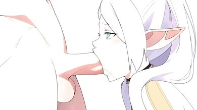 Afternoon delight with a deep throating elf