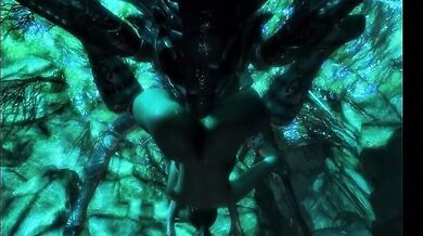 Raunchy Lara Croft and Monstrous Chaurus's Fornication at High Mountain Villa - Part I