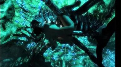 Raunchy Lara Croft and Monstrous Chaurus's Fornication at High Mountain Villa - Part I