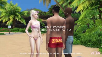 Barbie Gets Her Freak On with Two Strangers on the Beach, Ken's Betrayed in Part One of this Hentai Series!