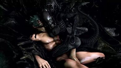 Tentacled Monster Fucks Human (Scrungusbungus) in Alien vs. Predator Gangbang