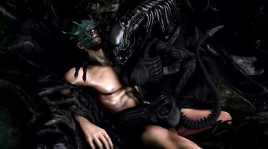 Tentacled Monster Fucks Human (Scrungusbungus) in Alien vs. Predator Gangbang