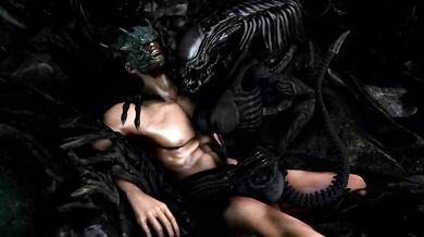 Tentacled Monster Fucks Human (Scrungusbungus) in Alien vs. Predator Gangbang