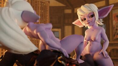 Cumming Together with Tristana, Poppy, and Shyvana