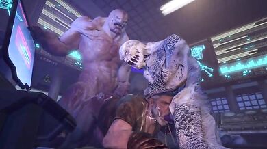 Marcus gets pleasured by the Swarm in a threesome fantasy.