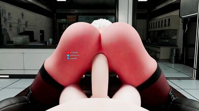 9s and 2B go for a wild ride with reverse cowgirl action