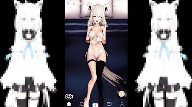 'Mutual Masturbation with My BFF and Her Cute Pet Rabbit - Shirakami Fubuki #hentai #porn'