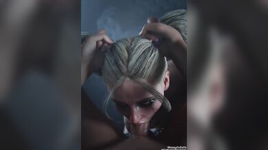 Double-Pigtail Dominatrix Cassie Cage Rapes Your Face with Her Tongue and Tail