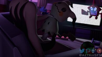 Rainbow Rocket! A Mimikyu & Cocksleeve Fusion in SFM with an Extra Twist of Erotica.