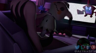 Rainbow Rocket! A Mimikyu & Cocksleeve Fusion in SFM with an Extra Twist of Erotica.