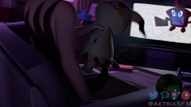 Rainbow Rocket! A Mimikyu & Cocksleeve Fusion in SFM with an Extra Twist of Erotica.