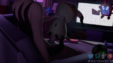 Rainbow Rocket! A Mimikyu & Cocksleeve Fusion in SFM with an Extra Twist of Erotica.