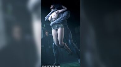 Excella gets brutally banged by Mr. X, under Wesker's orders.