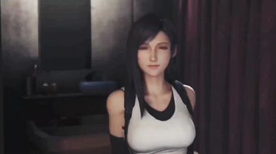 Tifa rides Cloud's BBC while taking a break in the hotel room