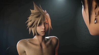 Tifa rides Cloud's BBC while taking a break in the hotel room