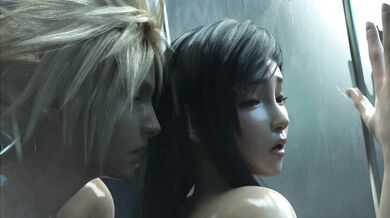 Tifa rides Cloud's BBC while taking a break in the hotel room