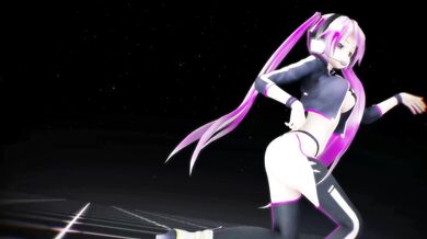 Hentai MMD Dancing Icy Vocaloid Miku with Pink Hair Gets Naked and Horny!