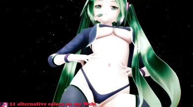 Hentai MMD Dancing Icy Vocaloid Miku with Pink Hair Gets Naked and Horny!
