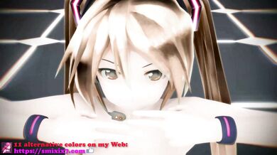 Hentai MMD Dancing Icy Vocaloid Miku with Pink Hair Gets Naked and Horny!