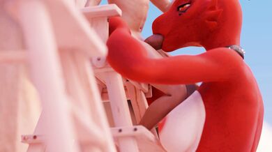 A Night with Guilmon and His Sexy Swimsuit Wife at the Hot Spring Resort!
