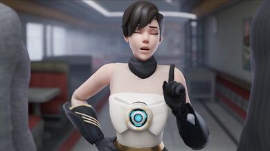 Two Dicks Inside Tracer's Ass