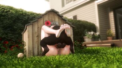 Pleasure-seekers indulge in hot, steamy fun in the backyard!
