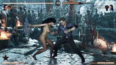 Hardcore Throat-Fucking and Ass-Toying of Kitana by Tanya, Johnny Cage and Sindel