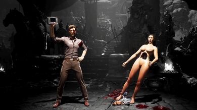Hardcore Throat-Fucking and Ass-Toying of Kitana by Tanya, Johnny Cage and Sindel