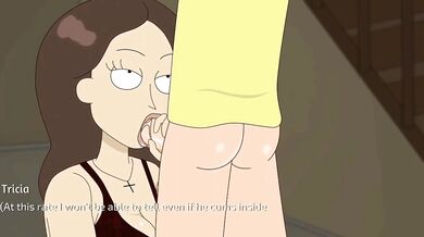 'Tricia's passionate blowjob on Morty's huge cock'
