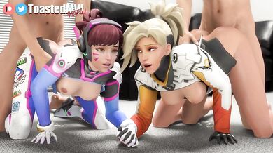 Lesbian Lovers Dva and Mercy Pornstar Casting |ToastedMW|