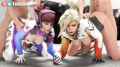 Lesbian Lovers Dva and Mercy Pornstar Casting |ToastedMW|