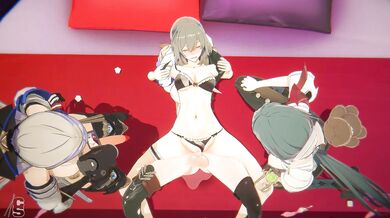 A group of men take turns using a young woman's body as a canvas for their sexual desires, leaving her sore and satisfied after each encounter.