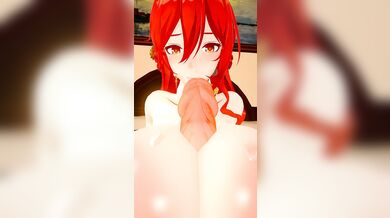 Himeko Auto-Fellatio [No Sound - No Music] [Self-Pleasure]