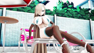 Blue Asuna and Karin Get Insectual by the Poolside in 4K