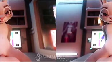Piggy Officer Judy Hopps Gets Fucked by Three Horny Men