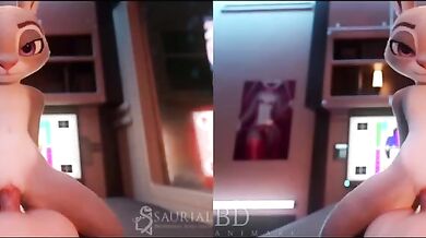 Piggy Officer Judy Hopps Gets Fucked by Three Horny Men