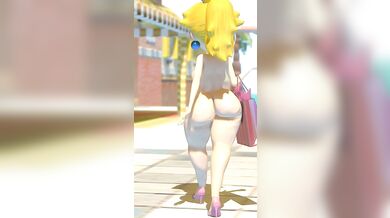 'My Neighbor Peach Naked Stroll in Del Fino'