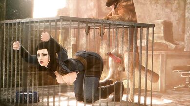 Cute Elizabeth Rides Her Canine Companion in Ultra HD!
