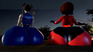 - Chun Li vs. Mrs. Incredible: A Battle of Superheroine Asses!