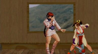 Innocent Futanari Shermie's New Missionary Position with Hands Behind Her Head